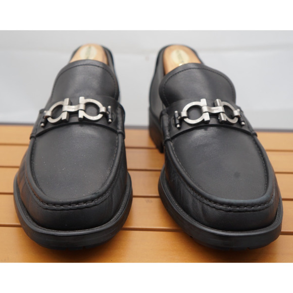 Salvatore Ferragamo David Gancini bit loafers Black Leather Loafers Size 9.5 main image 13